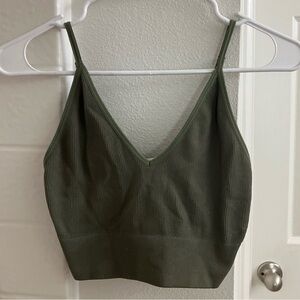 Bozzolo Green Ribbed Tank Top